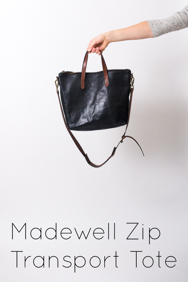 Madewell Zip Top Transport Tote Handbags True Black : One Size