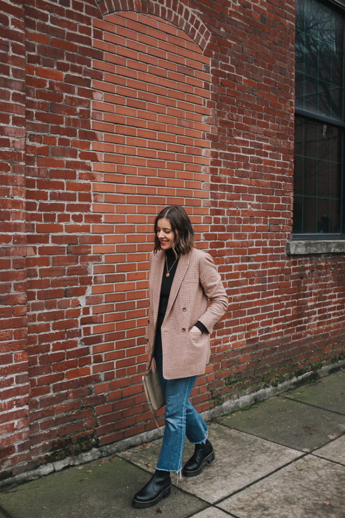 Everlane Oversized Blazer, Dr Marten Platform Boots